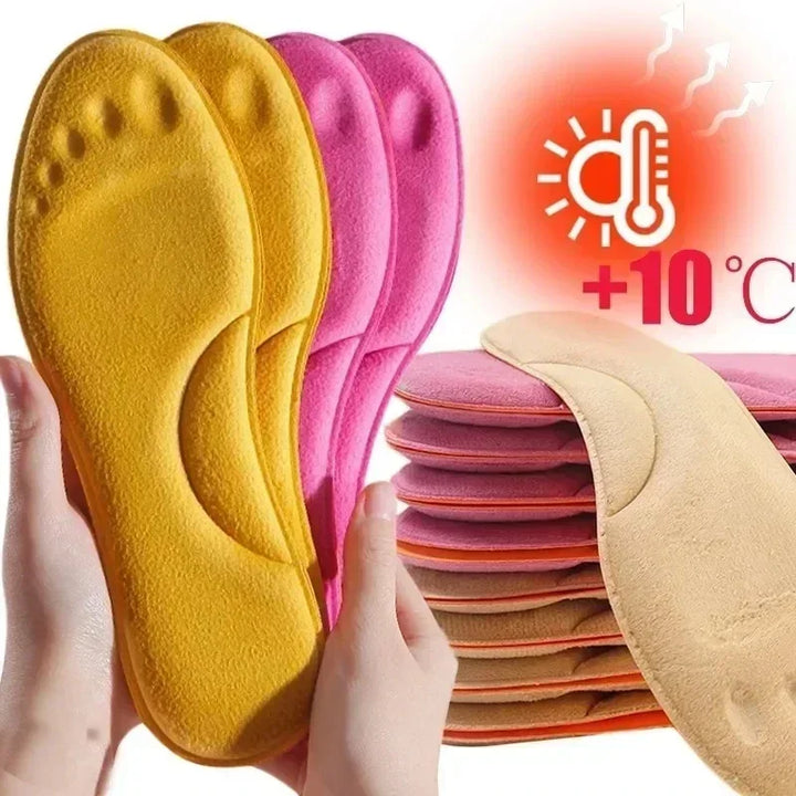 2/4pcs Winter Self Heating Insoles Foot Thermal Thicken Non Slip Insole Memory Foam Shoe Pads Warm Sport Shoes Inserts Women Men