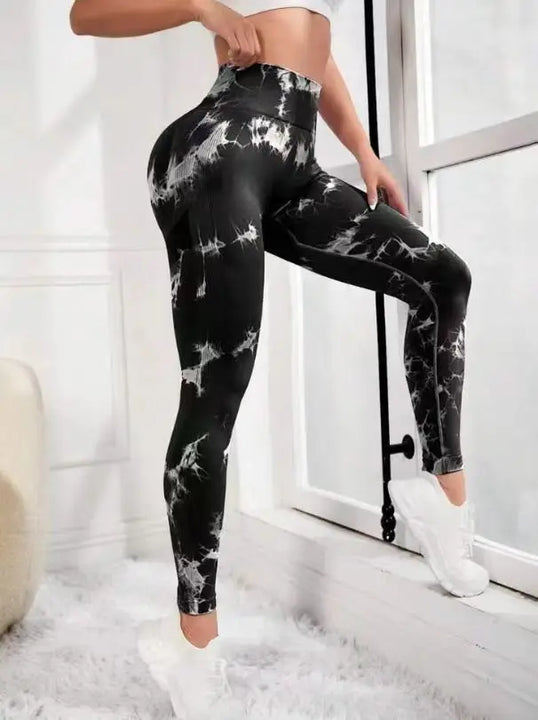 Tie Dye Yoga Pants Sport Leggings Women Seamless High Waist Push Up Woman Tights Fitness Workout Leggins Gym Clothing 2023 New