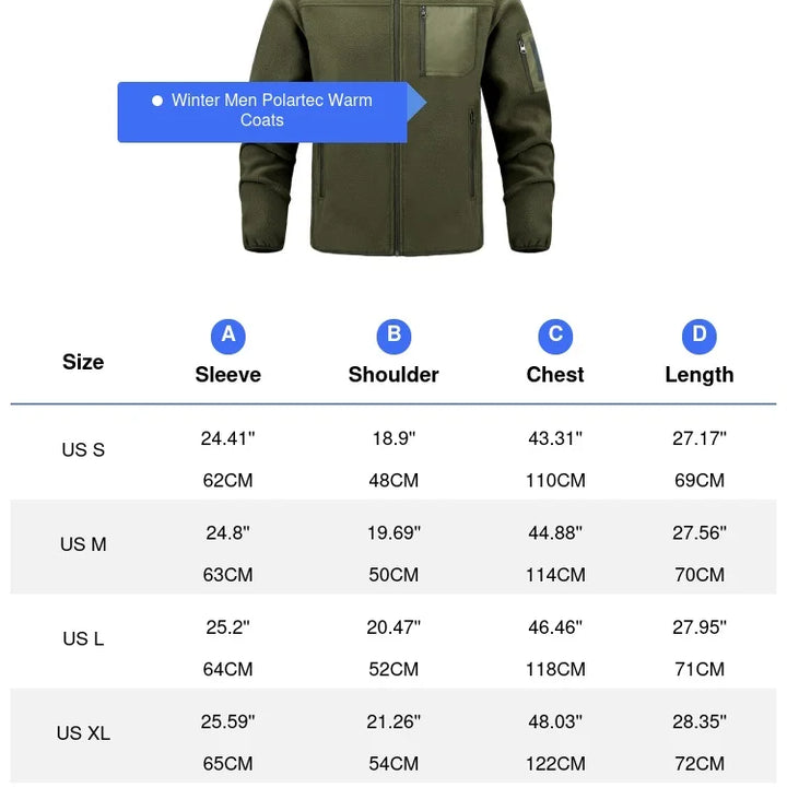 Winter Men Polartec Warm Jackets Casual Man Fleece Lined Windbreaker Coats Men Soft Shell Stand Collar Tactical Hiking Jackets