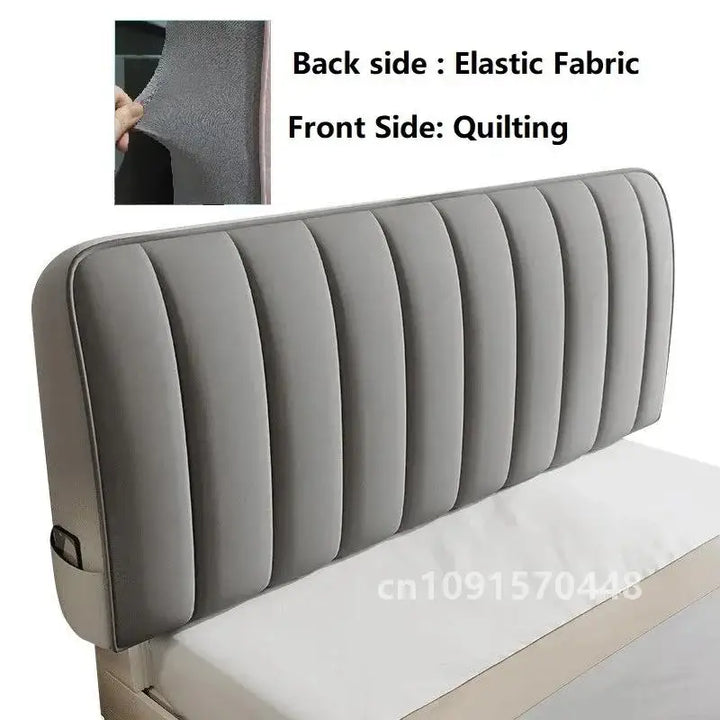 New Arrival High Grade Quilting Soft Plush Headboard Cover Solid Color Gray All-inclusive Soft Velvet Quilted Bed Head Cover