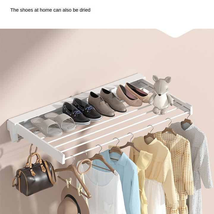 Invisible Retractable Drying Rack Multifunctional Bathroom Towel Rack Indoor Balcony Folding Telescopic Drying Rod No Punch Hole