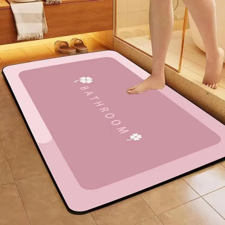 1 PC Four Leaf Clover Diatom Mud Quick Drying Floor Mat Household Toilet Anti-slip Door Mat Bathroom Door Absorbent Floor Mat