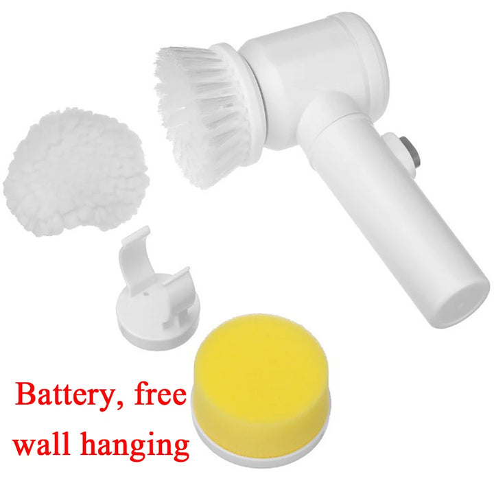 Electric Rotary Cleaning Brush Wireless Kitchen Bathroom Household Cleaning Brush Rechargeable Spin Scrubber with 3 Brush Tip