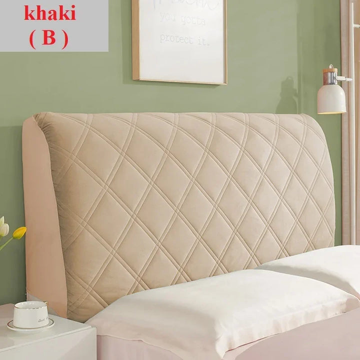 All-inclusive Bed Headboard Cover, Padded Velvet Bed Headboard Slipcover Washable Dustproof Headboard Protector, Bed Head Cover