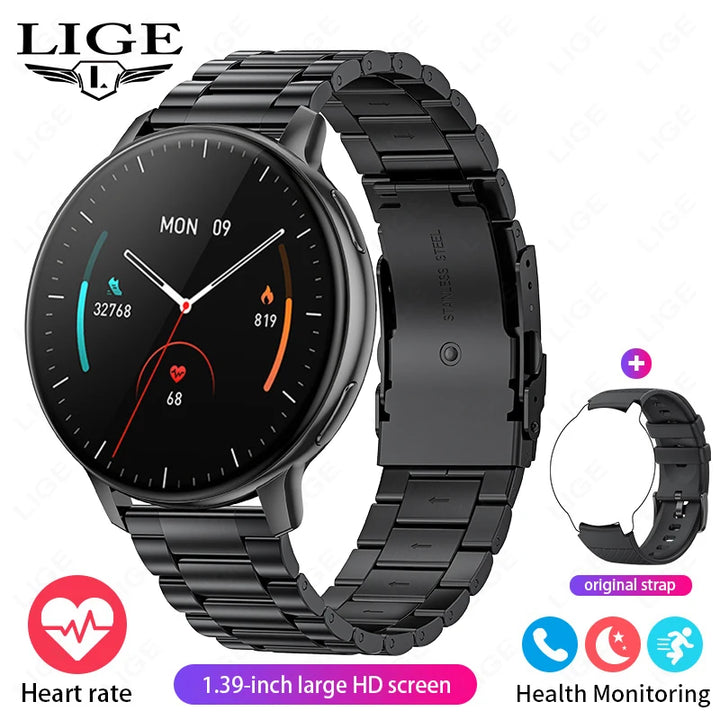 LIGE Fashion Smartwatch For Men Women Bluetooth Call Waterproof Sports Fitness Watches Blood Oxygen Healthy Women Smartwatch Man