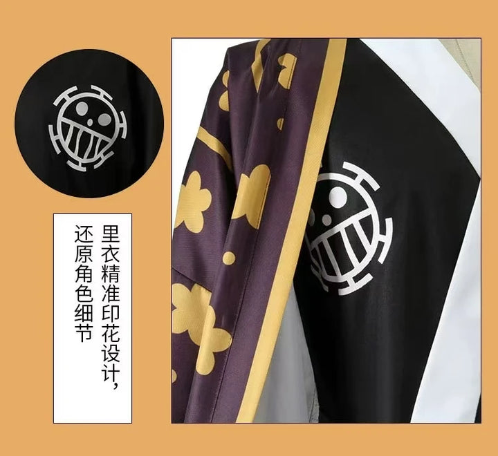 Trafalgar Law Cosplay Costume Anime Figures Digital Printing Kimono Uniform Full Set Halloween Carnival Party Suit Man