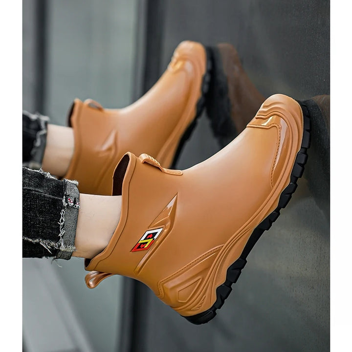 Men's Waterproof Rain Bootssingle Shoes Wear-resistant Mid-tube Rain Boots=Buataisí Báistí Na Bhfear=botas De Lluvia Para Hombre