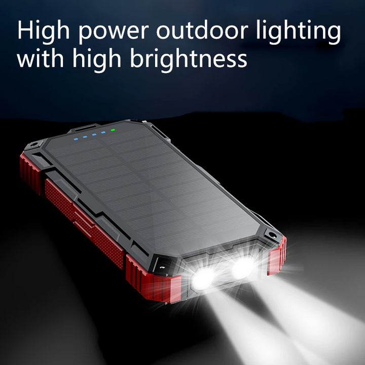 Solar panels Power bank Wireless charging solar phone charger 68000mAh with outdoor lighting Phone Charger 15W Wireless charging