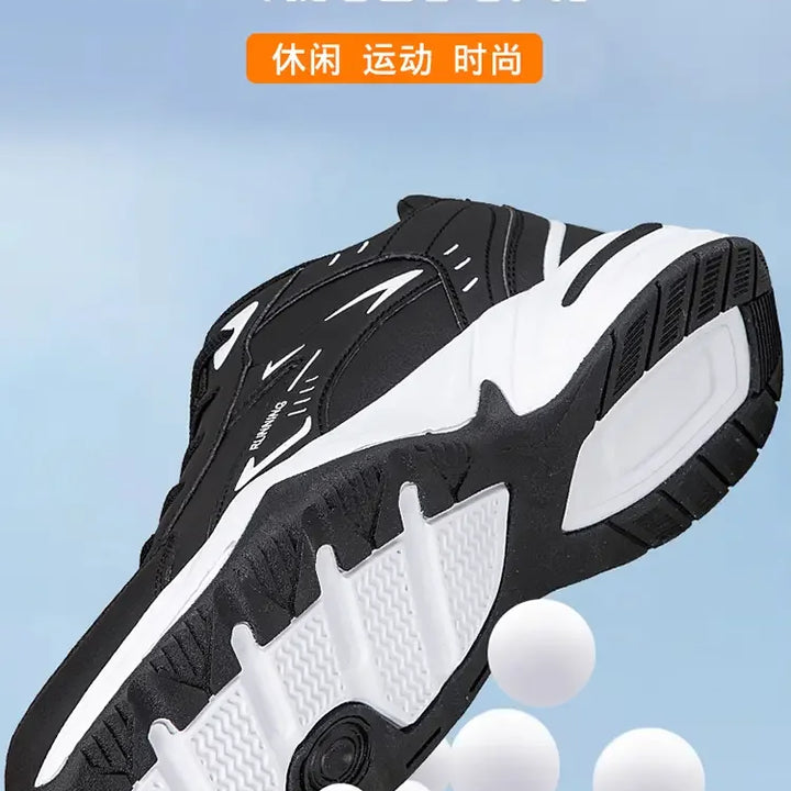 Thick Sole Versatile Clunky Sneaker for Men 2024 New Trend Mesh Lace Up Breathable Casual Sports Shoes Increased Soft Soles