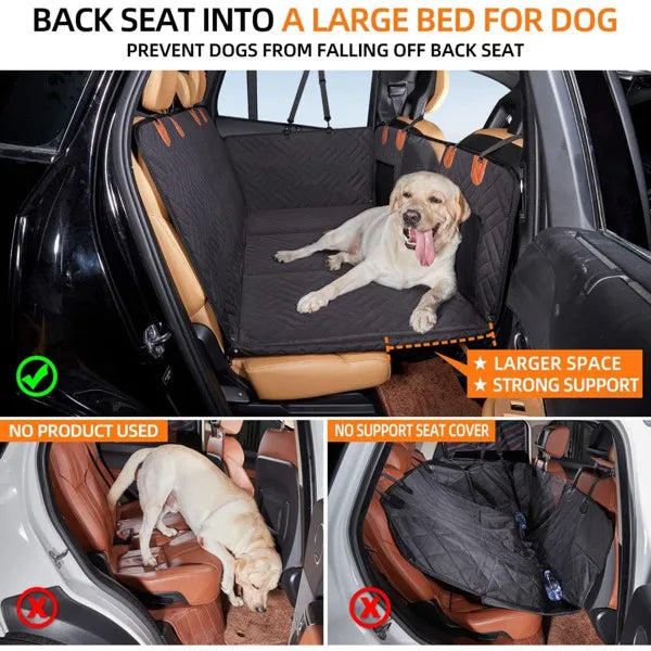 Backseat Dog Car Seat Cover Hard Bottom, Hard Bottom Car Seat Cover, Hard Bottom Extender for Large Dogs Keep Car Clean