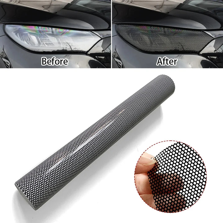 Car Tint Perforated Taillight Lamp Sticker Front Rear Tail Light Lamp Sticker Automobile Headlight Tint Waterproof Film Stickers