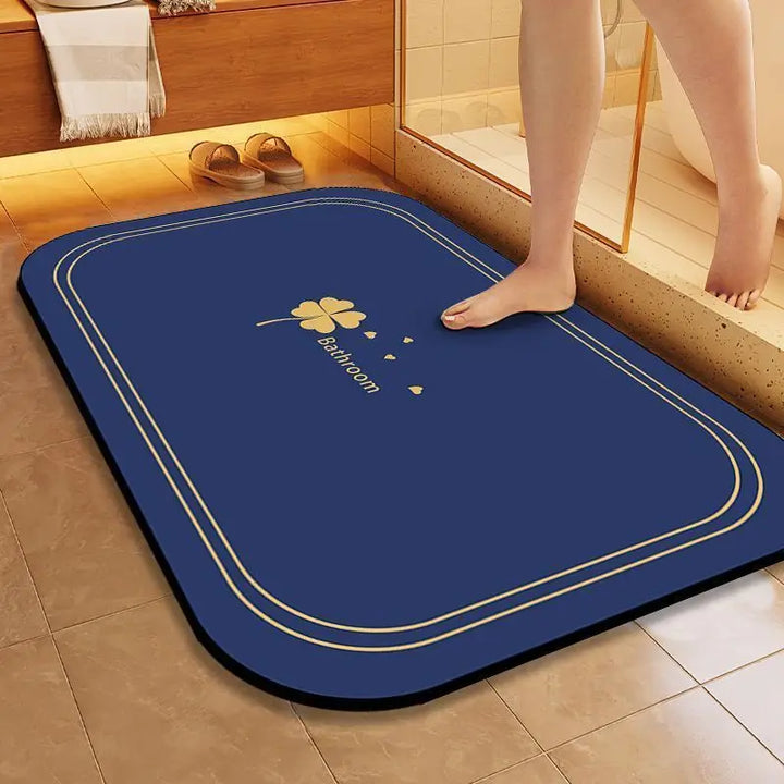 Diatom Mud Mat For Home Floor Clover Printing Bathroom Mat Absorbent Non Slip Bath Rug Kitchen Entrance Door Mats