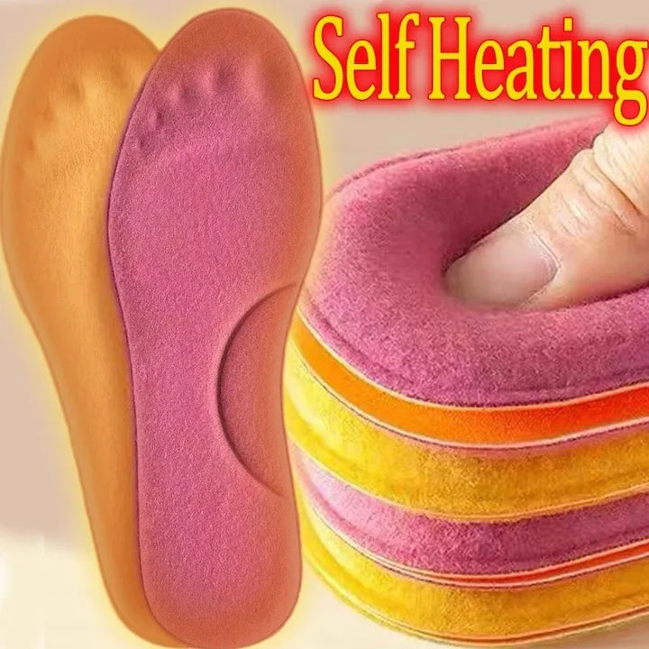 2/4pcs Winter Self Heating Insoles Foot Thermal Thicken Non Slip Insole Memory Foam Shoe Pads Warm Sport Shoes Inserts Women Men