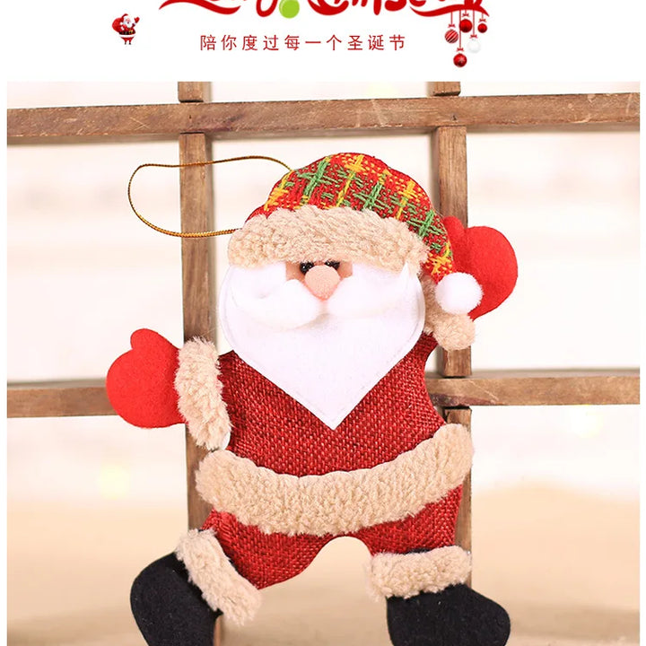 2024 Christmas Decorations Christmas Tree Accessories Christmas Fabric Doll Pendants Dancing Old Man Snowman Doll Pendants