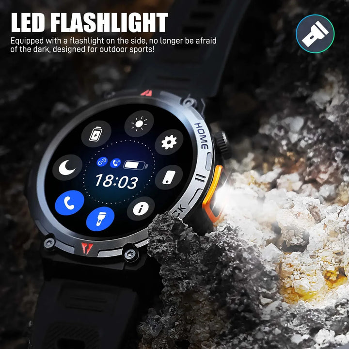 KE3/S100 Bluetooth Smart Watch Men AMOLED Screen reloj inteligente 2024 Outdoor With Flashlight Man SmartWatch For IOS Android