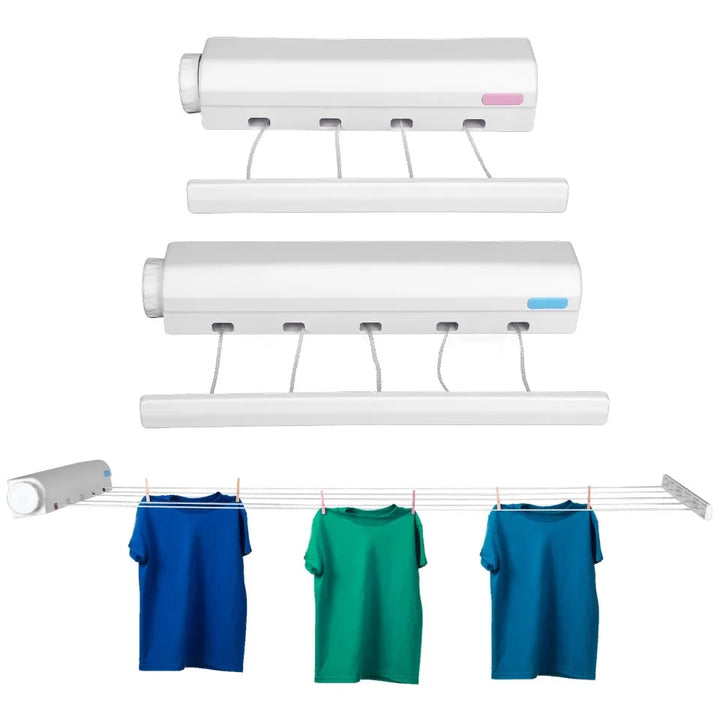 Scalable Clothesline with 4/5-Lines Wall Mounted Clothes Dryer Line Bathroom Invisible Clothesline Space Saving Drying Hanger