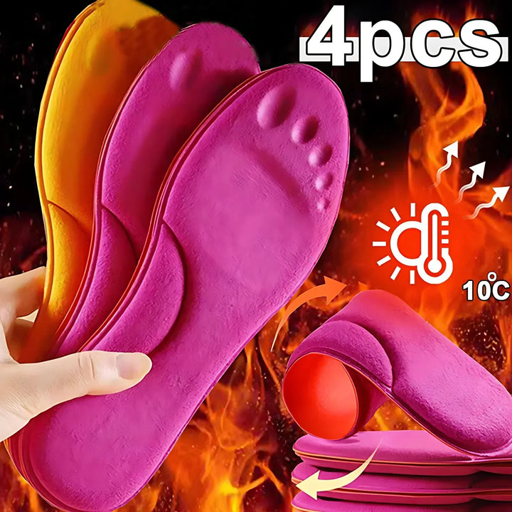 2/4pcs Winter Self Heating Insoles Foot Thermal Thicken Non Slip Insole Memory Foam Shoe Pads Warm Sport Shoes Inserts Women Men