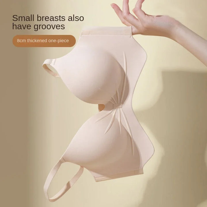 8cm Ultra ThickSeamless Lingerie for Women with Small Breasts Gathered Together, Flat Chest, Large Upper Support Push Up