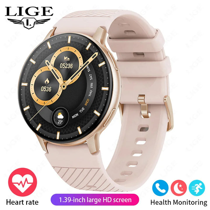 LIGE Fashion Smartwatch For Men Women Bluetooth Call Waterproof Sports Fitness Watches Blood Oxygen Healthy Women Smartwatch Man