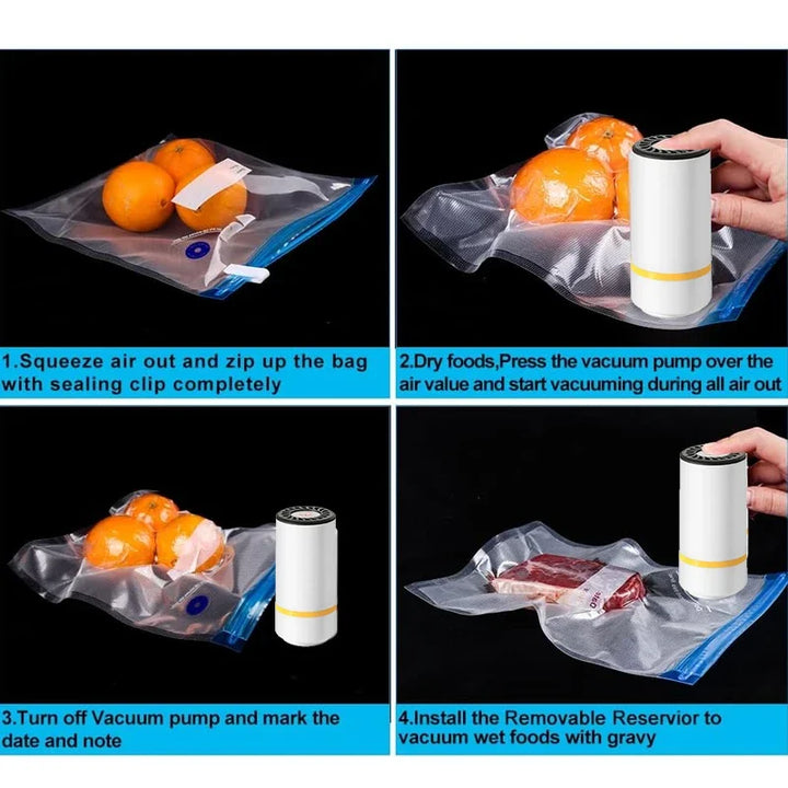 high-quality food handheld vacuum sealer Portable & Rechargeable Vacuum Sealer (Vacuum Sealers+ 30 reusable vacuum seal bags