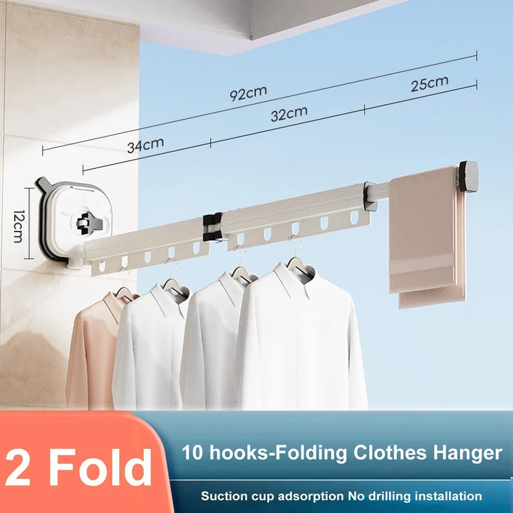 Clothes Horse Aluminum Wall Mount Clothes Drying Rack Outdoor Folding Clothesline Home Laundry Hangers for Clothes