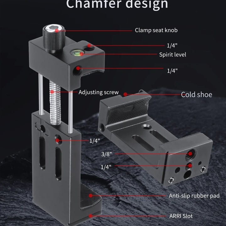 Smartphone Holder Stand Bracket Clip For GoPro Camera Flashlight Mic w Spirit level Cold Shoe Mount 1/4 3/8 Phone Tripod Clamp