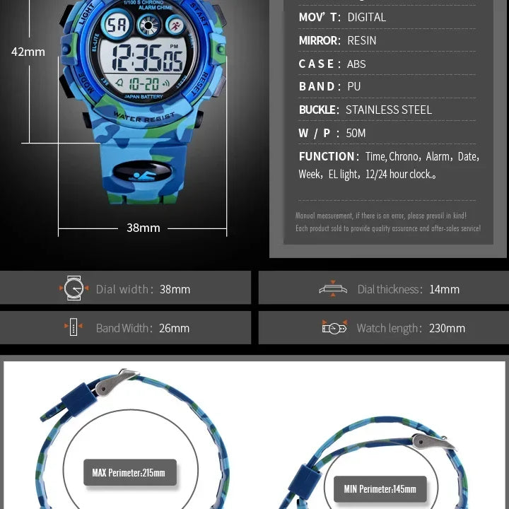 SKMEI Shockproof Digital Watch for Children Waterproof Sports Electronic Wristwatches Kids Boy Clock 1266 Reloj Para Niñas 1547