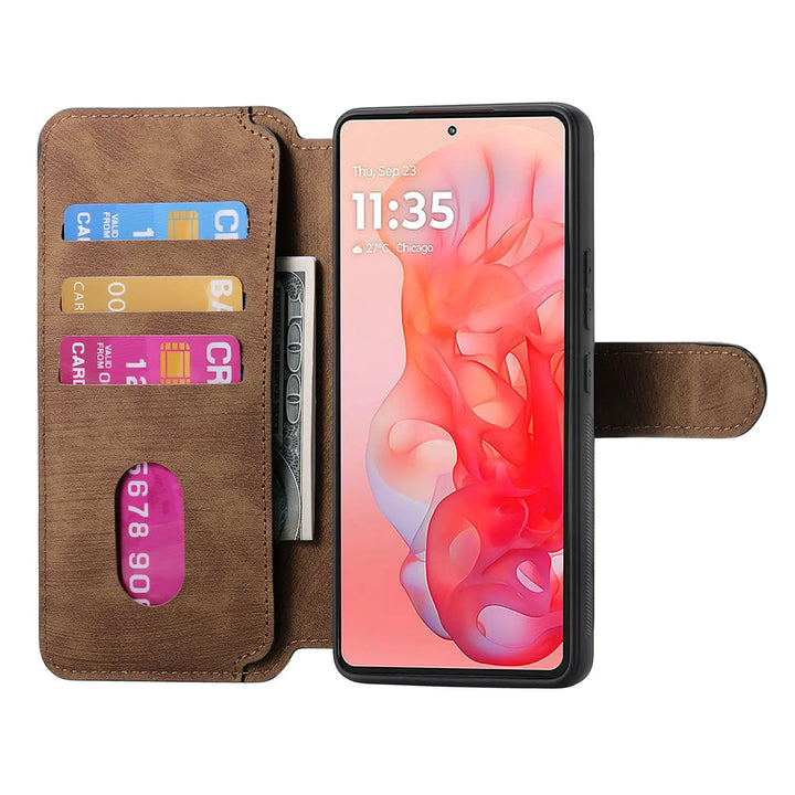 Leather flip magnetic suction detachable Back Cover For Motorola Moto G Stylus 5G (2024) 6.7 "Card slot wallet shockproof Case