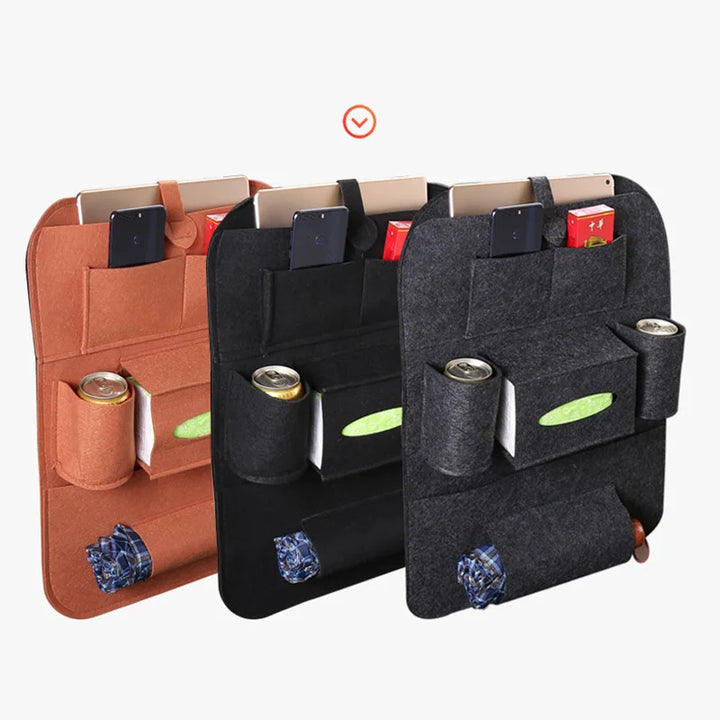 Universal Car Back Seat Storage Bag Organizer Trunk Elastic Felt Storage Bag 6 Pockets Organizer Hanging Car Accessories 40*56CM