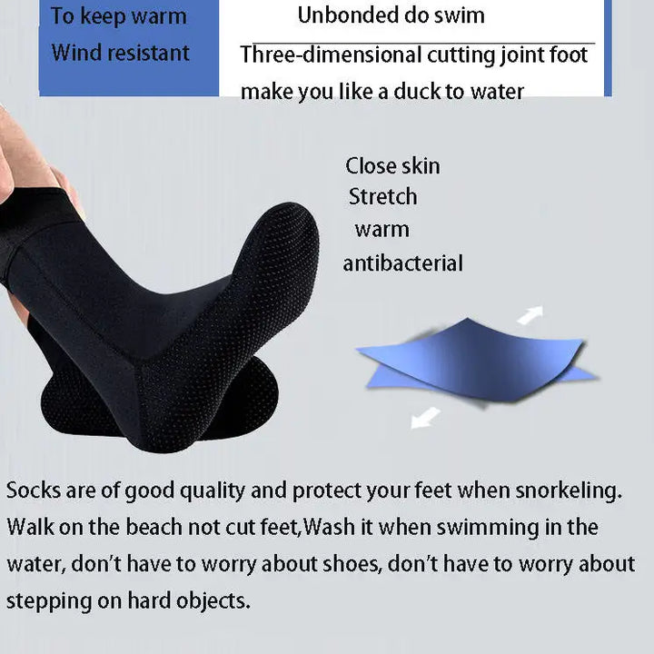 5mm Neoprene Diving Socks Wetsuit Surf Shoes Thermal Quick Dry Non-slip Swimming Boots Aqua Shoes Warm Beach Sock For Men Women