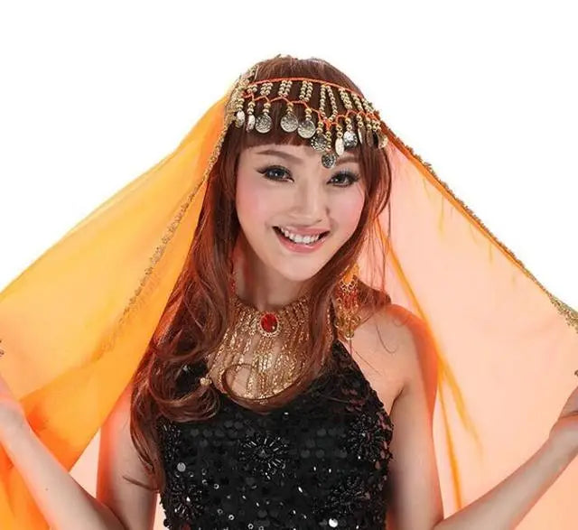 Women's Belly Dancing Accessories Coin Head chain Decoration Belly Dance India Headwear Scarf Headpiece Costumes