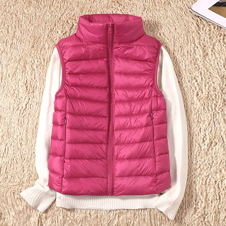 2023 New Women Sleeveless Women Slim Ultra Light Down Jacket Girl Portable Lightweight Vests Windproof Warm Waistcoat