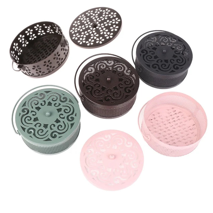 Portable Mosquito Coil Tray Holder Home Insect Repellent Anti-fire Sandalwood Incense Burner Box Anti-Mosquito Supplies