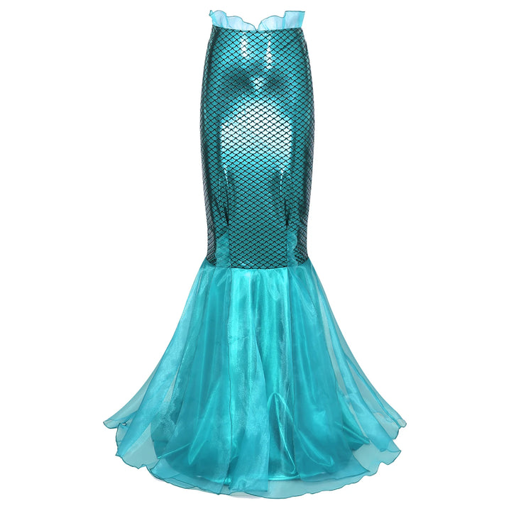 Women Ladies Shiny Sequined Mermaid Tail Skirt Party Photography Cosplay Costume Long Mermaid Tail Halloween Theme Party Dress