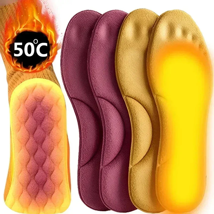 2/4pcs Winter Self Heating Insoles Foot Thermal Thicken Non Slip Insole Memory Foam Shoe Pads Warm Sport Shoes Inserts Women Men