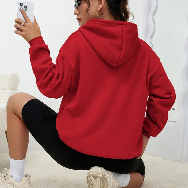 Los Angeles Creative Art Word Printing Women Hoody Simple Pocket Hoodie Fashion Autumn Pullover Comfortable Female Tracksuit