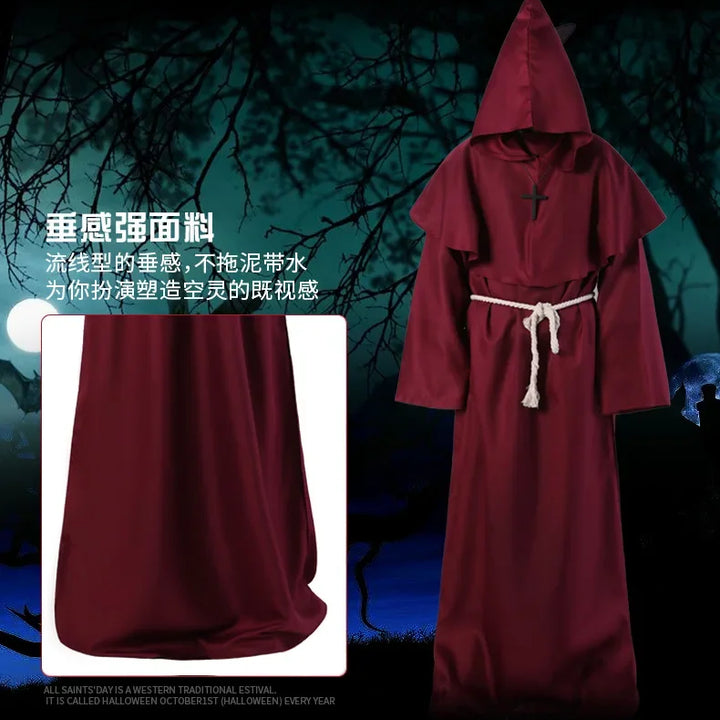 New Halloween Men Medieval Monk Robes Monk Costumes Wizard Costumes Priest Costumes Cosplay Costumes