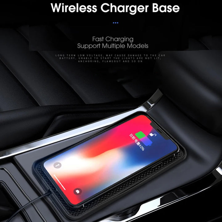 Wireless Car Charger,10W Qi Fast Charging Non-Slip Shockproof Silicone Pad Mat Phone Holder Mount for iPhone 12 /12 Pro