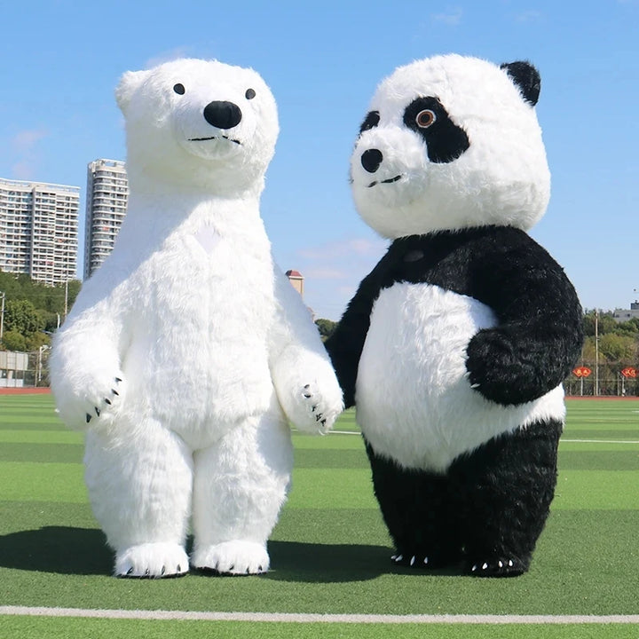 Cute Panda Inflatable Plush Giant Polar Bear Panda Mascot Costume Shopping Mall Promotion Animation Performers Wear Props Dress