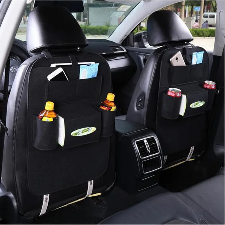 Universal Car Back Seat Storage Bag Organizer Trunk Elastic Felt Storage Bag 6 Pockets Organizer Hanging Car Accessories 40*56CM