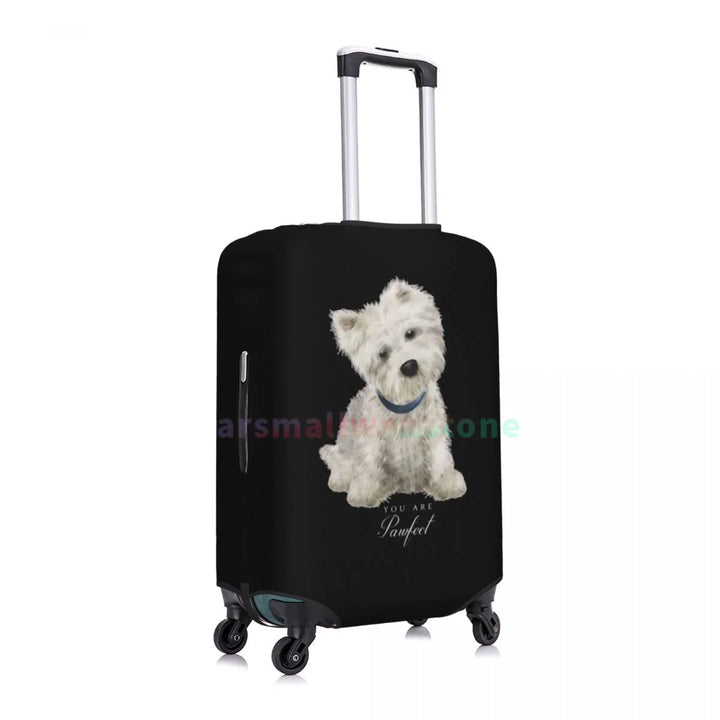 White Terrier Dog Luggage Cover Suitcase Protector Thicken Elasticity Dust Covered Anti-scratch Protective Case 18-32 Inch