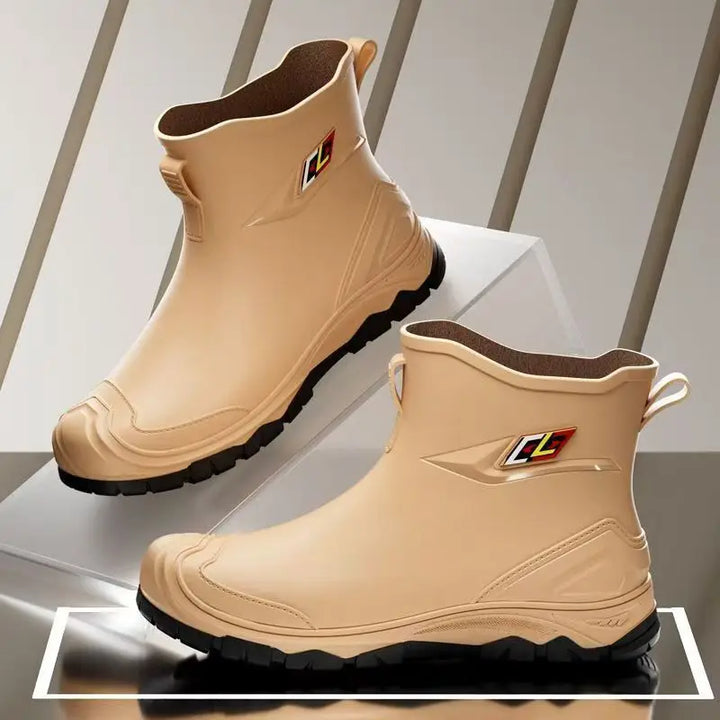 2024 New Men's Four Seasons High Top Rain Boots Thick Sole Non Slip Waterproof Outdoor Work Boots Fishing Shoes Garden Shoes