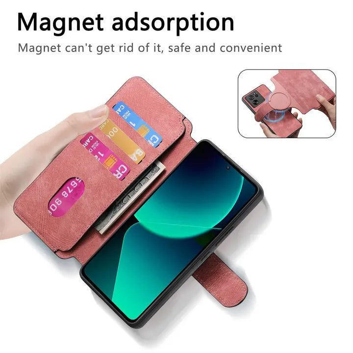 For Xiaomi 14T Pro 5G 2IN1 Detachable Magsafe Leather Wallet Case For Xiaomi 14T Luxury Cover Mi 14 13T 13 T Pro Magnet Funda