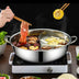 30cm Twin Divided Hot Pot Stainless Steel Hotpot Kitchen Cooker Gas Stove Compatible Pots Home Kitchen Cookware Soup Cooking