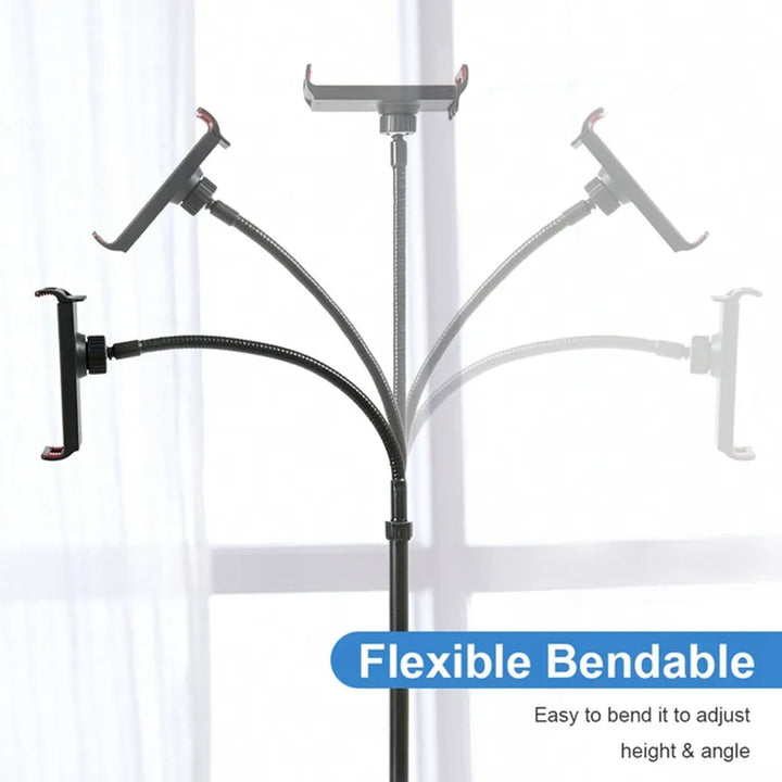 Flexible Tripod Floor Stand Tablet Holder Cell Phone Bracket Support for 4.7-10 Inch Device