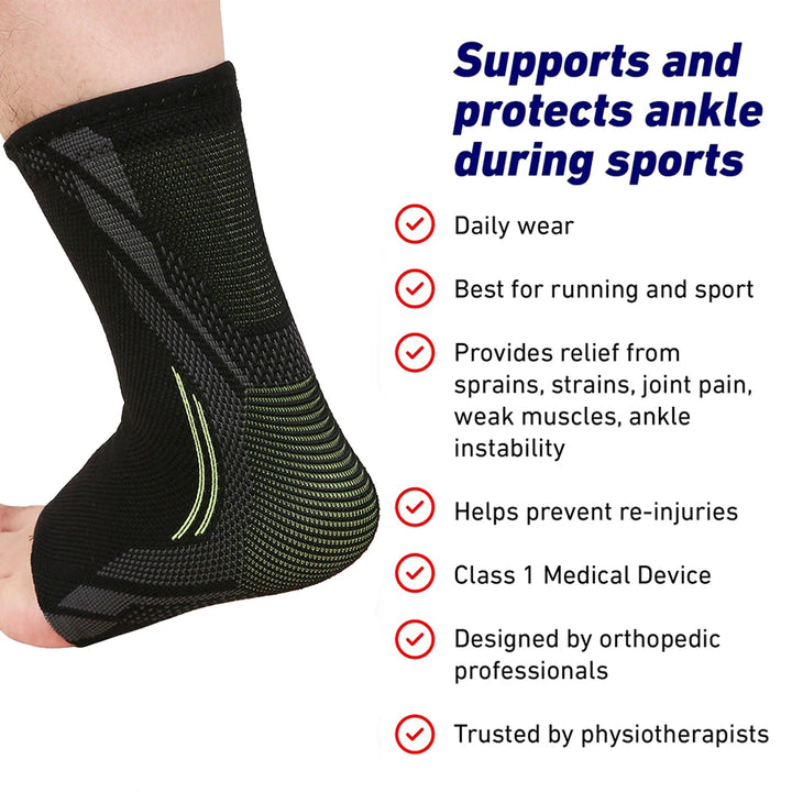 1Pcs Ankle Brace Compression Support Sleeve for Sprained Ankle, Injury Recovery,Achilles Tendonitis Support, Plantar Fasciitis