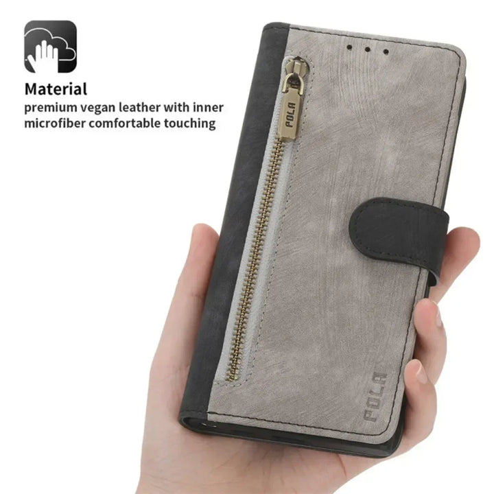 For Motorola G14 G54 G84 G34 G24 G04 5G Zipper Wallet Leather RFID Case For Moto G54 Power G04S G13 G23 G53 G73 G53Y G53J Cover