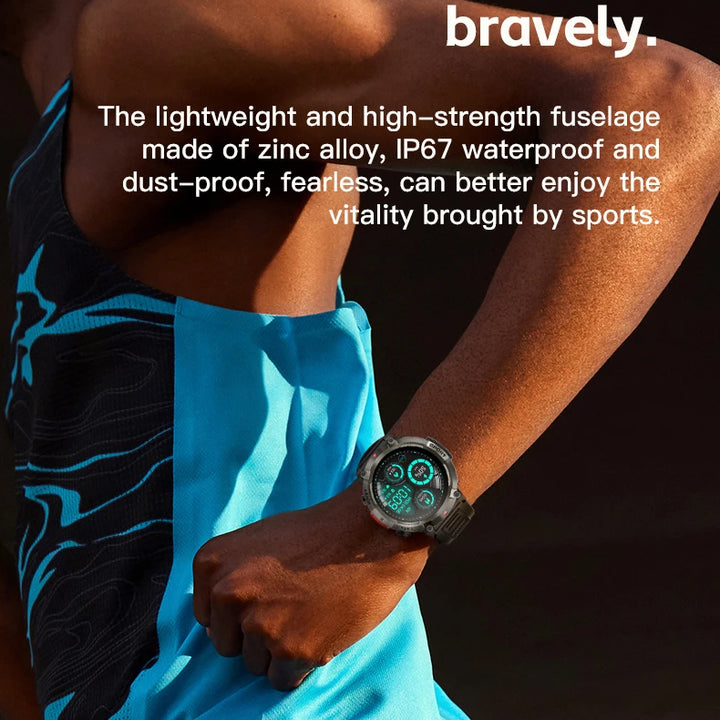 LIGE New Men SmartWatch Military With LED Flashlight Sport Tracker Waterproof Bluetooth Call For Huawei Xiaomi Smart Watch Men