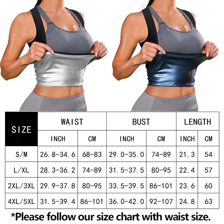 Women Sauna Tank Tops Sweat Body Shaper Vest Shapewear Waist Trainer Slimming Corset Fat Burner Gym Fitness Weight Loss Workout