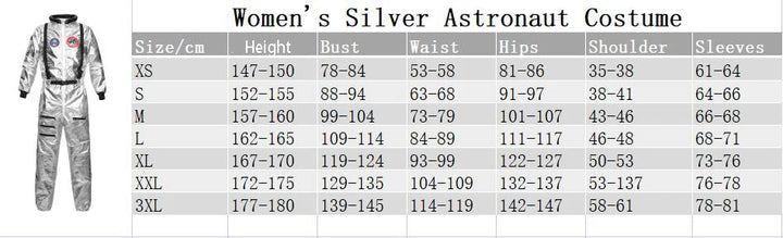 Halloween Christmas Silver Spaceman Men Women Space Suit Adult Children Astronaut Costume Family Party Dress Up Birthday Gift